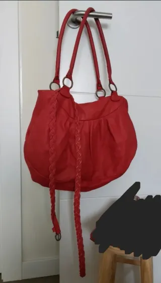Bolso y cinturón Piel Rojo El Corte Inglés