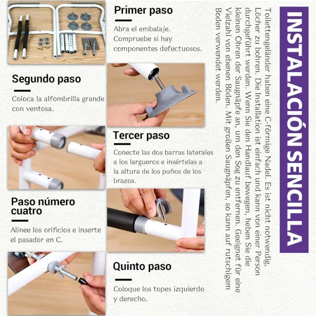 Asidero para inodoro sin montaje