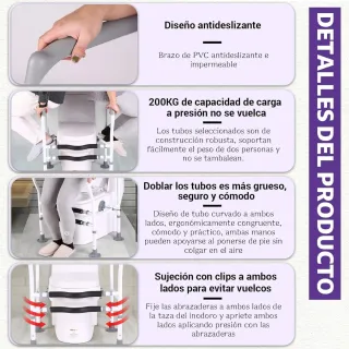 Asidero para inodoro sin montaje