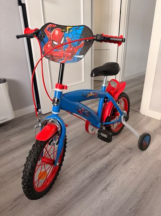 Bicicleta Infantil Spiderman Azul y Roja