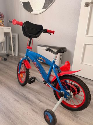 Bicicleta Infantil Spiderman Azul y Roja