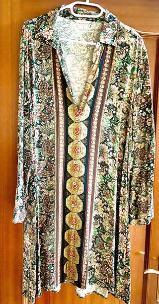 Vestido camisero estampado talla XL