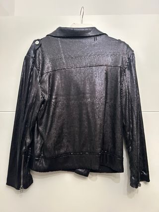 Chaqueta Biker Lentejuelas Negra