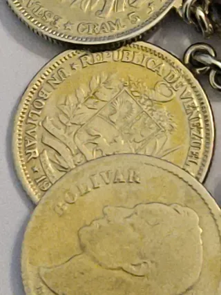 Esclava Plata Baño Oro 15 Monedas Bolivia