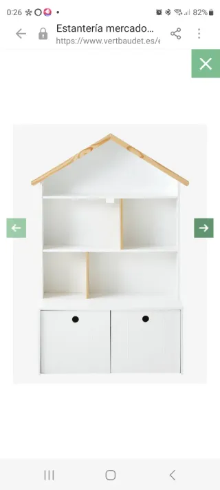 Estantería infantil casita blanca marca Vertbaudet