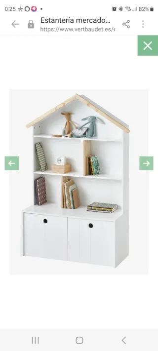 Estantería infantil casita blanca marca Vertbaudet
