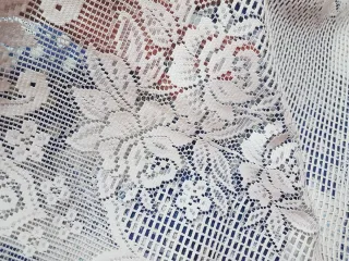 Tenda pizzo bianco vintage