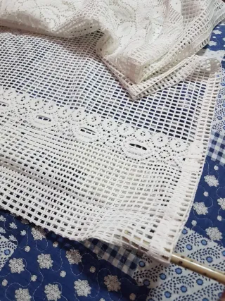 Tenda pizzo bianco vintage