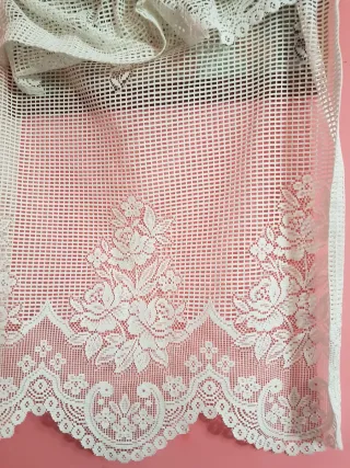 Tenda pizzo bianco vintage