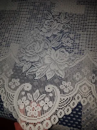 Tenda pizzo bianco vintage