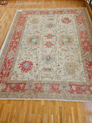 Tappeto in Lana Beige/Rosso 290x240