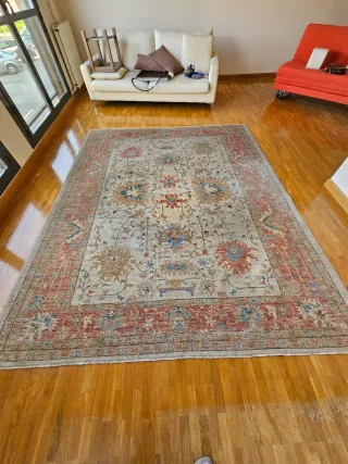 Tappeto in Lana Beige/Rosso 290x240