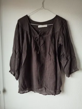 Blusa Zara Basic Talla Única Marrón