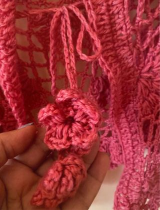 Scialle donna uncinetto rosa