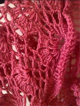 Scialle donna uncinetto rosa