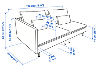 Sofá Soderhamn Ikea Beige Tela