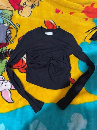 Top negro manga larga