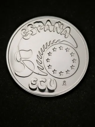 5 ECU España 1 oz Plata 1989