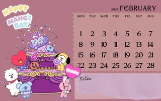 Calendario BTS escritorio BT21 2026/2027