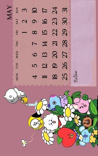 Calendario BTS escritorio BT21 2026/2027
