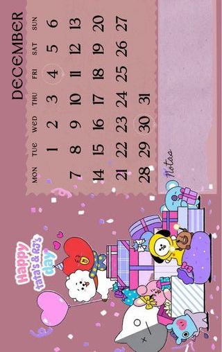 Calendario BTS escritorio BT21 2026/2027