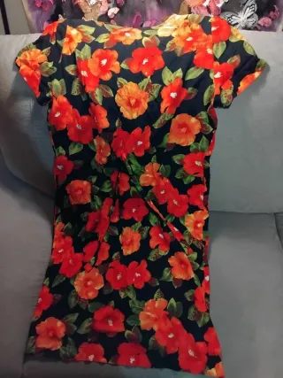 Abito estivo Superior floreale nero arancio XL