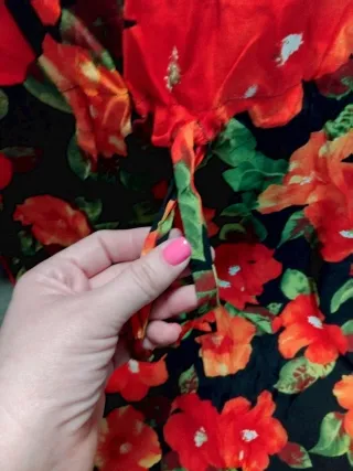 Abito estivo Superior floreale nero arancio XL