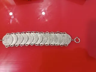 Pulsera de monedas plata