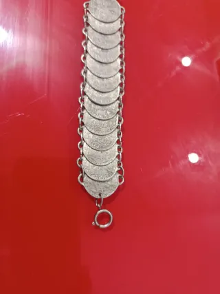 Pulsera de monedas plata