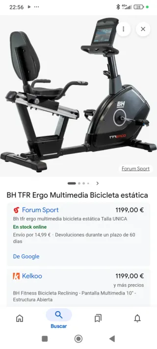 Bicicleta Estática BH TFR Ergo Multimedia