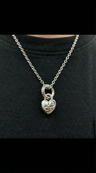 Collana Chrome Hearts Cuore Gotico Argento