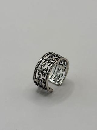 Anello chrome Argento 925 Fior di Lis Gotico