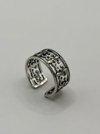 Anello chrome Argento 925 Fior di Lis Gotico