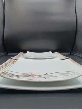 Set Bandejas Porcelana Limoges Doradas