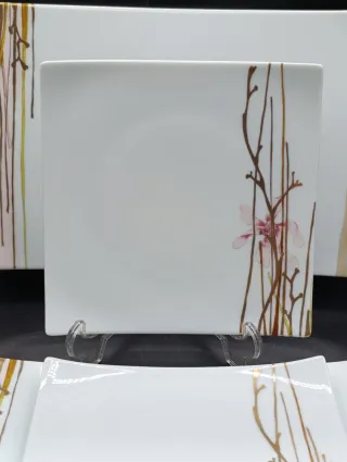 Set Bandejas Porcelana Limoges Doradas