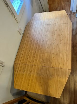 Mesa comedor bambú extensible