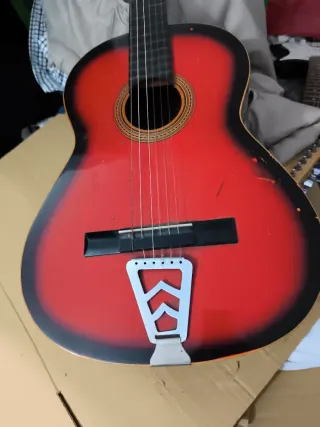 Guitarra Española Roja y Negra