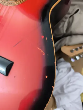 Guitarra Española Roja y Negra