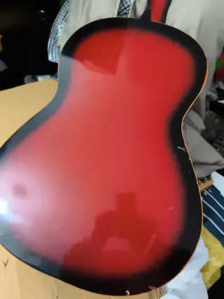 Guitarra Española Roja y Negra