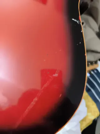 Guitarra Española Roja y Negra