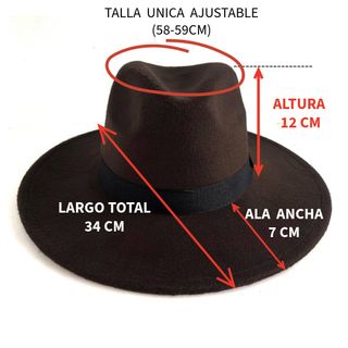 Sombrero Fieltro Marrón Ala Ancha Talla Única
