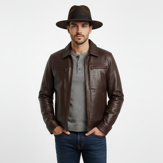 Sombrero Fieltro Marrón Ala Ancha Talla Única