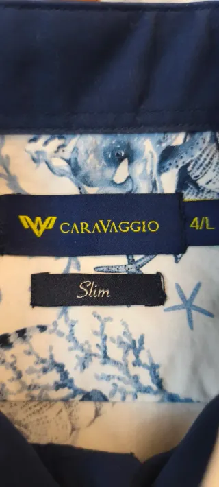 Camisa Hombre.Manga Larga Diseño Marino.Elastica