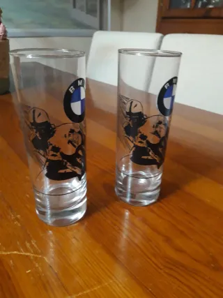 Coppia di bicchieri antichi BMW da collezione