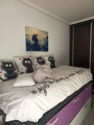 Mueble juvenil 2 camas 90cm + cajones + peldaño