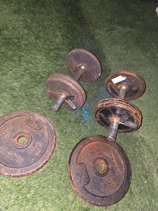 Mancuernas de 5 kg 2.5 1.5 Total:50 kg entre las