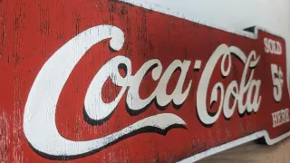 Cartel Coca-Cola Flecha de madera