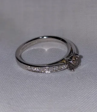 Anillo Oro Blanco 14k Diamantes Fancy