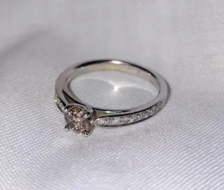 Anillo Oro Blanco 14k Diamantes Fancy