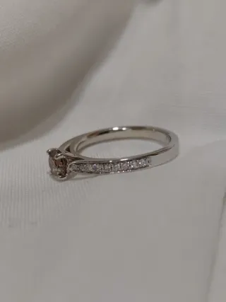 Anillo Oro Blanco 14k Diamantes Fancy